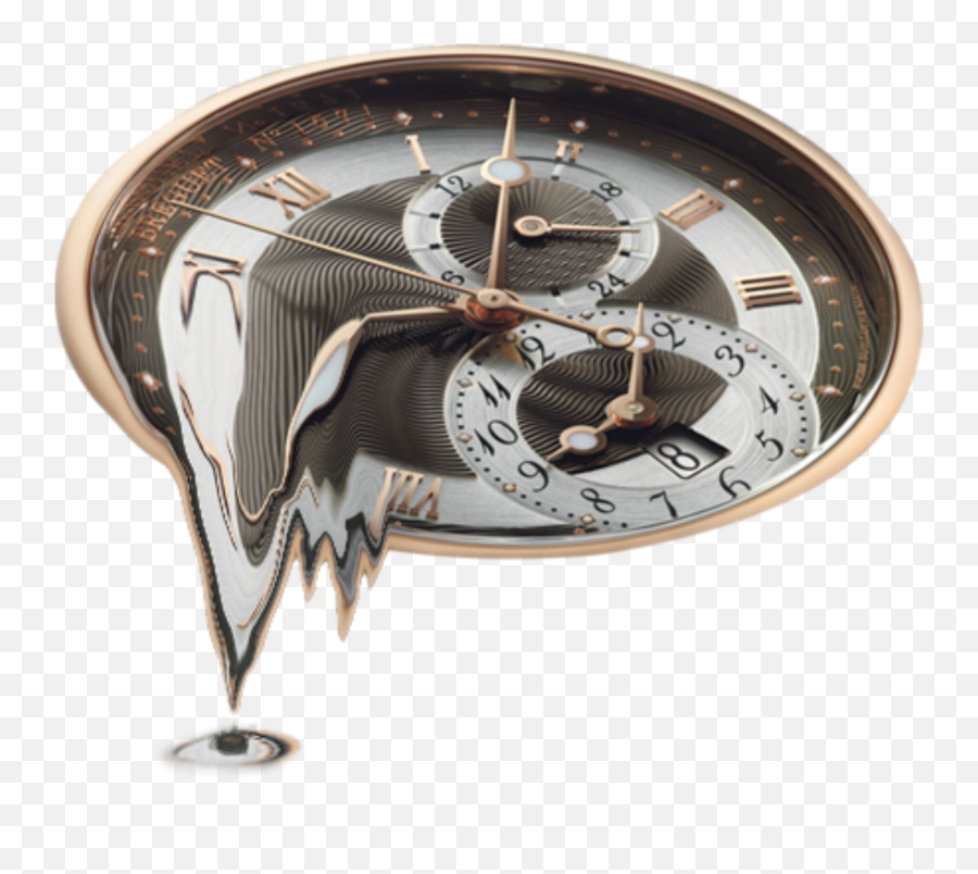 Surrealism Dripping Clock Watch Sticker - Transparent Clock Melting Png Emoji,Emoji Watch And Clock