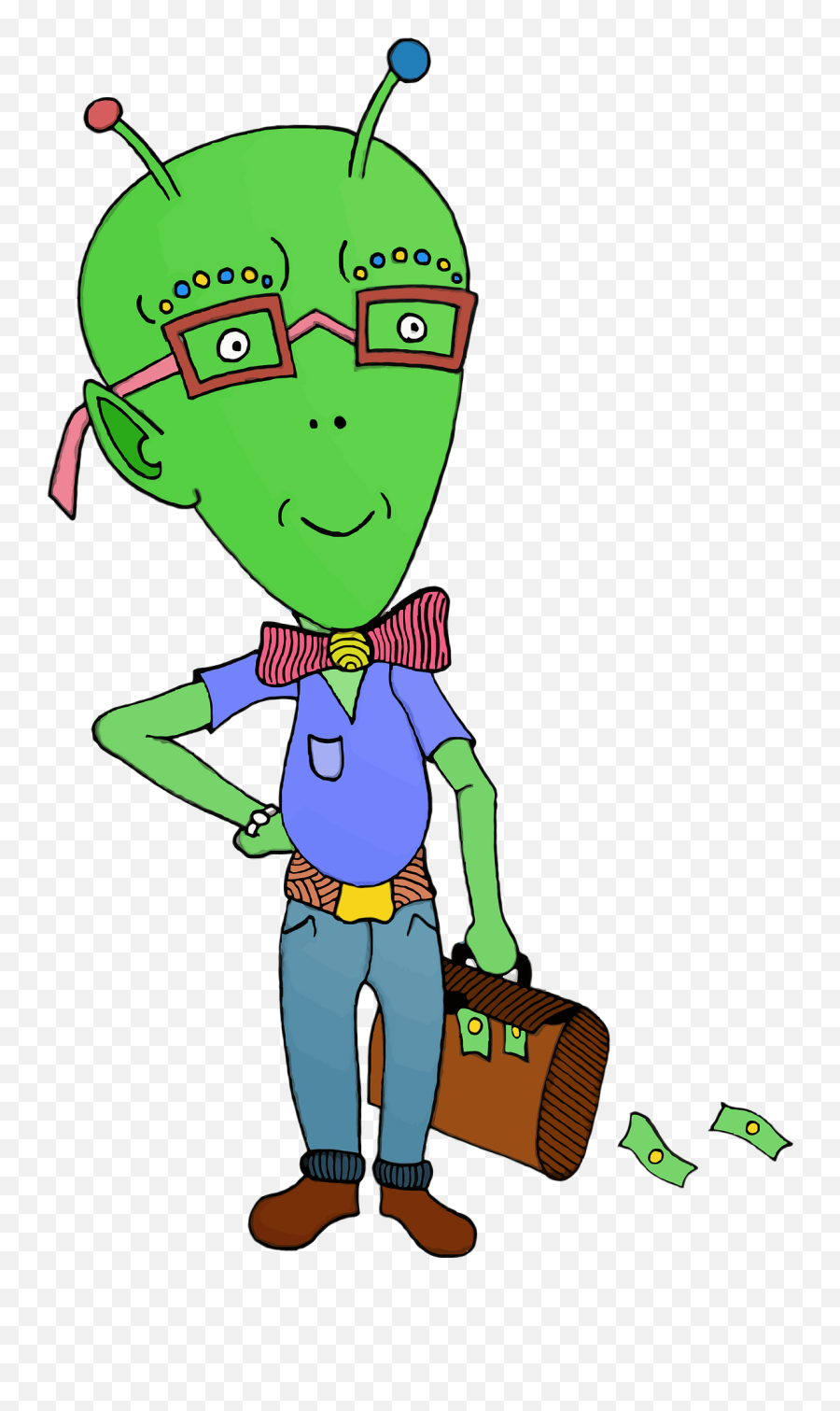 Hipster Alien Clipart Free Download Transparent Png - Extraterrestrial Life Emoji,Emoticons Green Antenna