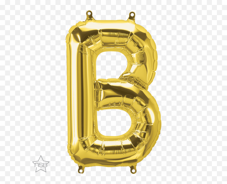 Gold Shape Qualatex Foil Balloon - Solid Emoji,B Letter Emoji