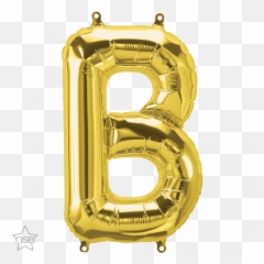 Gold Shape Qualatex Foil Balloon - Solid Emoji,B Letter Emoji