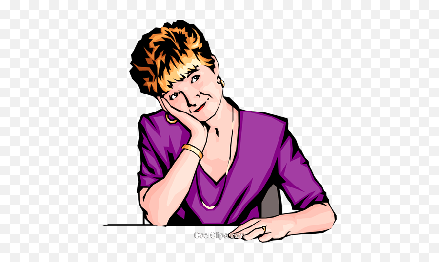 Woman Thinking Royalty Free Vector Clip - Vetor Mulher Pensando Png Emoji,Woman Thinking Emotions;