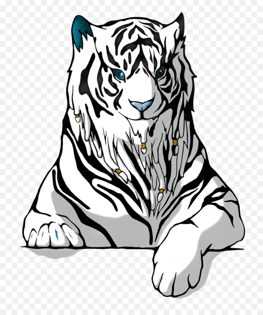 Tiger Png - Dreads Png Drawing White Tiger Drawing Png White Tiger Logo Transparent Emoji,Dreads Emojis