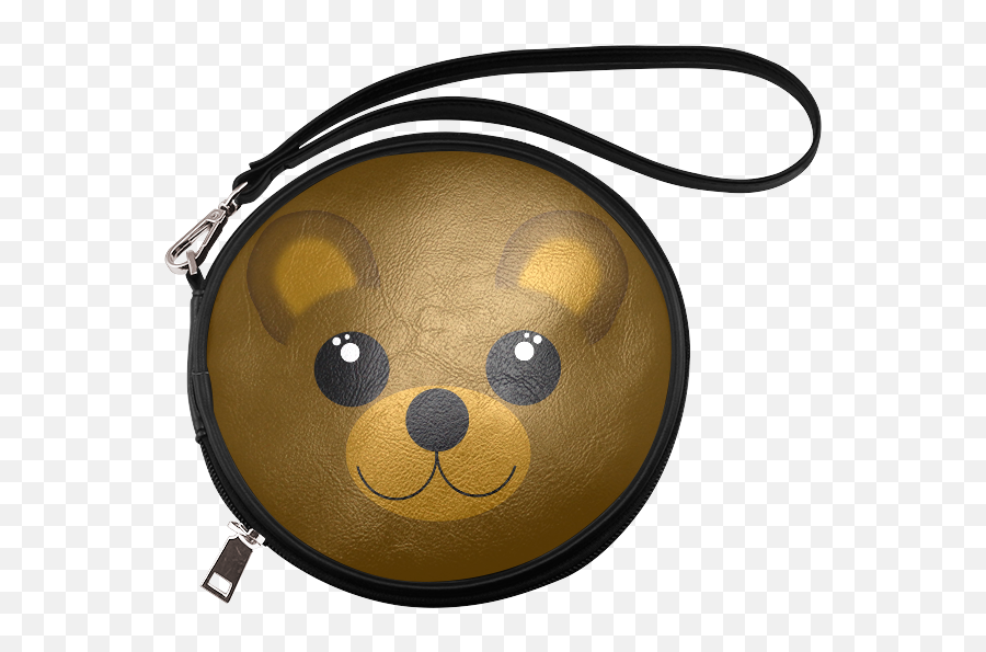 Kawaii Brown Bear Round Makeup Bag - Toiletry Bag Emoji,Bear Kawaii Emoticon