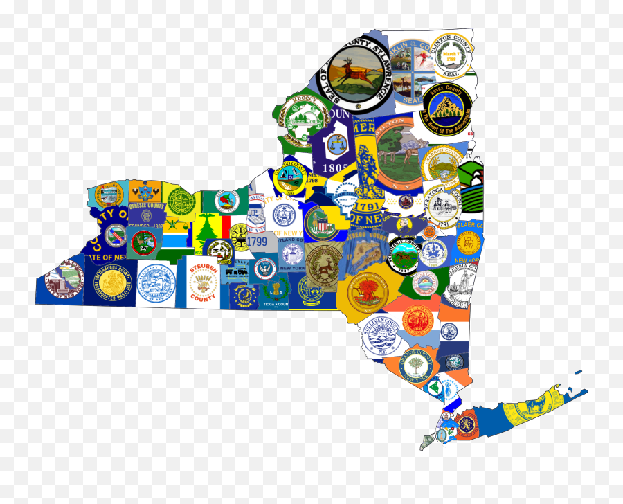 County Flag Map Of New York State - New York State County Flag Map Emoji,New Zealnd Flag Emoji