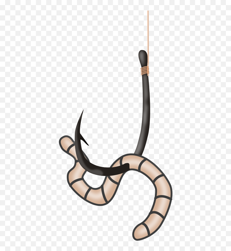 Fishing Clipart Hook Worm Fishing Hook Worm Transparent - Bait On A Hook Clipart Emoji,Fish Hook Emoji