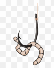 Fishing Clipart Hook Worm Fishing Hook Worm Transparent - Bait On A Hook Clipart Emoji,Fish Hook Emoji