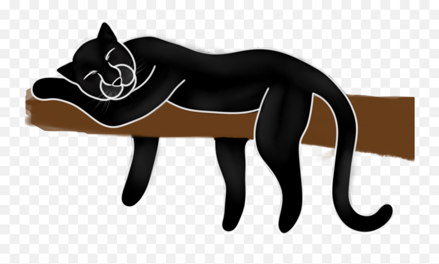 Sleeping Panther Cartoon Transparent - Black Panther Cartoon Animal Emoji,Panther Emoji