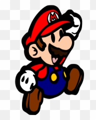 Mario Valentine Crayon Card Svg File - Paper Mario Jumping Transparent Emoji,Mario Emotion Face