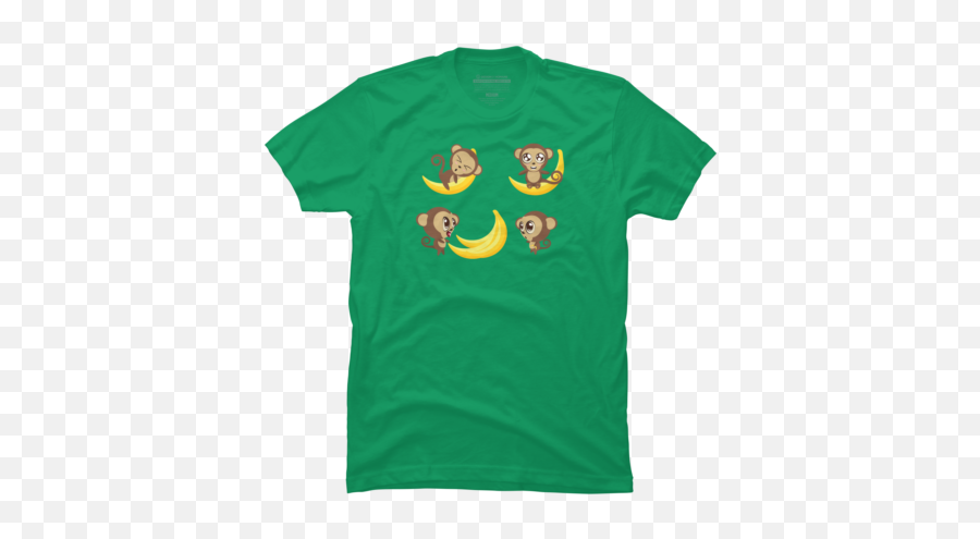 Dbh Premium - Scoop Neck Monkey Tshirts Design By Humans Emoji,See No Evil Hear No Evil Emoticon