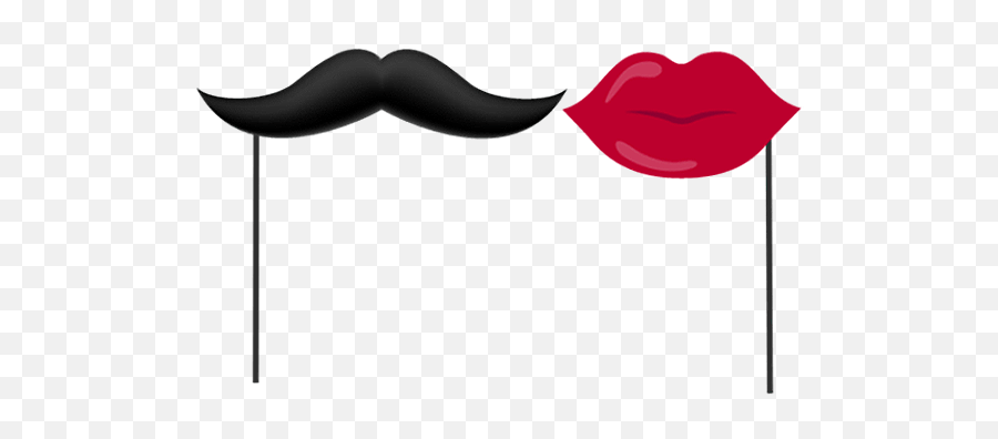Love Lips Mustache Sticker By Amanda Emoji,Android Moustache Emoji