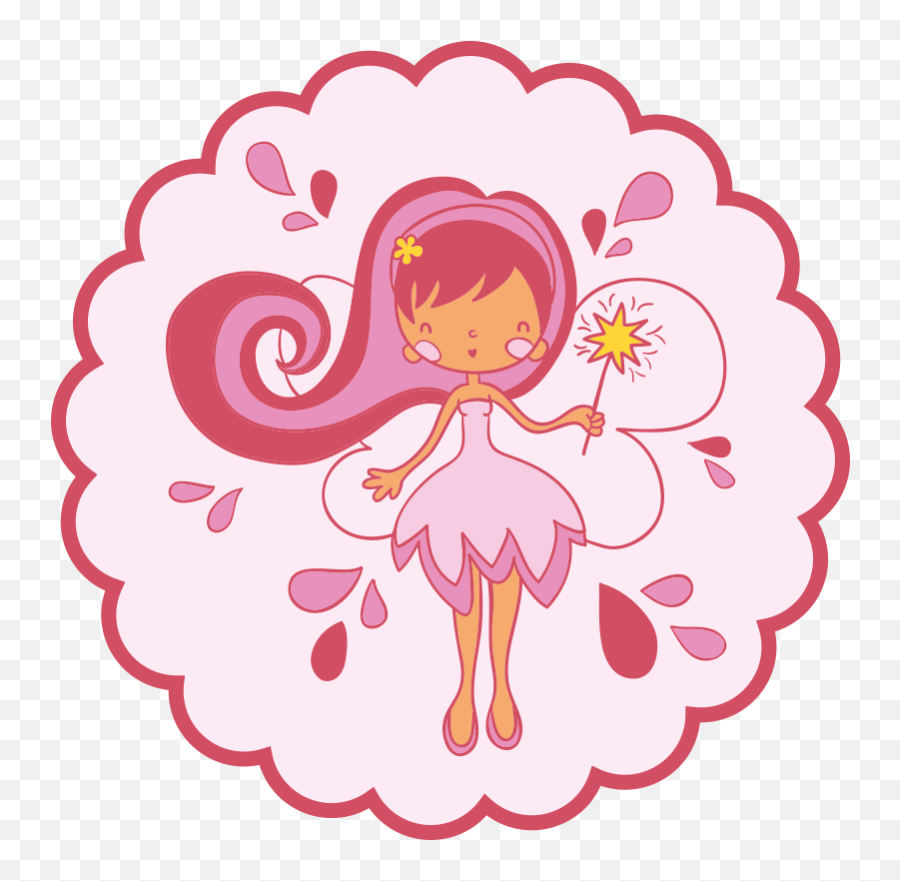 Fairy With Wand Pink Dress Kids Vinyl Carpet Emoji,Fairy I Emoji