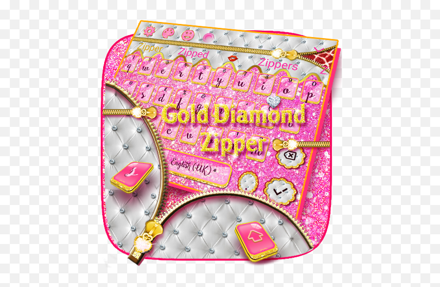 Diamond Zipper Keyboard - Girly Emoji,Zipped Emoji