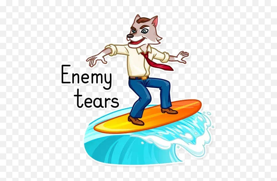 The Wolf 2 Whatsapp Stickers - Stickers Cloud Surfboard Emoji,Surf Board Emoji