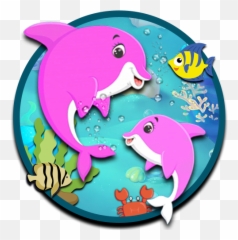 Cute Cartoon Fish Theme - Common Bottlenose Dolphin Emoji,Fish Emojis