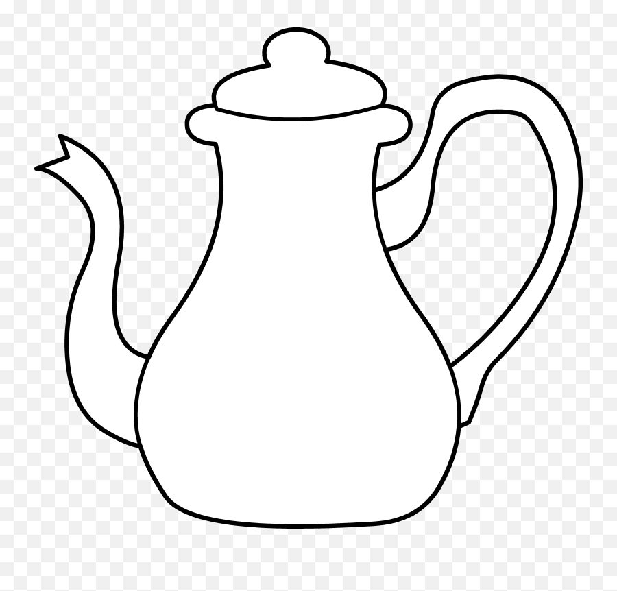 Teapot Clipart Black And White Free - Tea Pot Coloring Emoji,Teapot Emoji