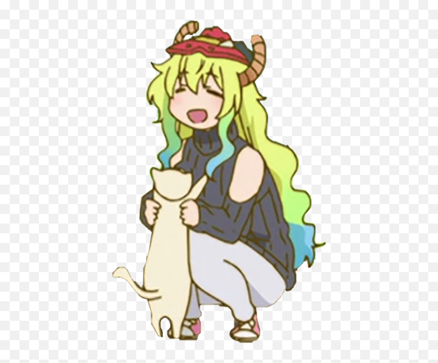 Anime Misskobayashidragonmaid Sticker - Lucoa With Cat Emoji,Lucoa Emojis