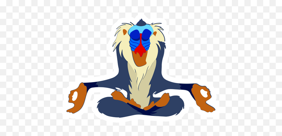 The Lion King Rafiki Sticker - Meditate Sticker Emoji,Lion King Rafiki Emotion