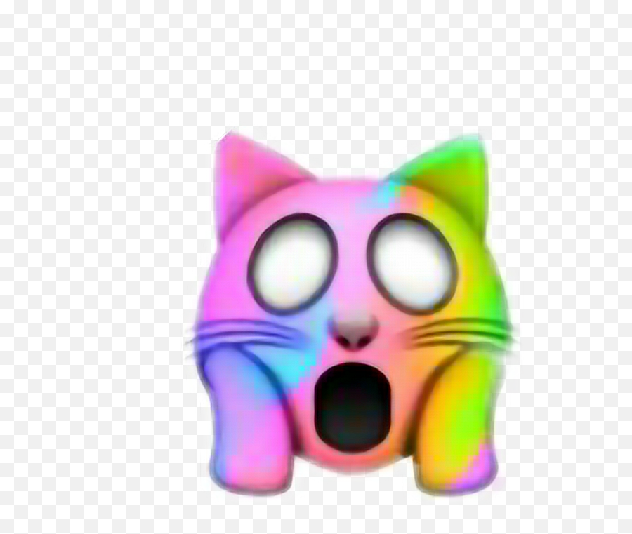 Cat Rainbow Emoji Colorfull Sticker By Emilie Bowman - Shocked Cat Emoji Transparent,Show Images Of Green Cat Emojis And Their Meanings