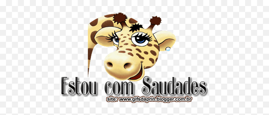 Recados Animados De Saudade - Animated Giraffe Thank You Gif Emoji,Pensador Whatsapp Emoticon