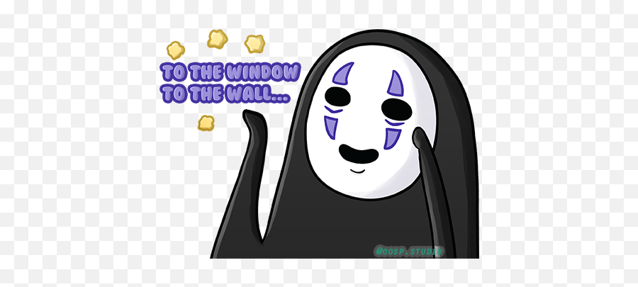 Download No Face Studio Ghibli Peeking - No Face Studio Ghiblo Emoji,Peeking Over The Wall Emoticon