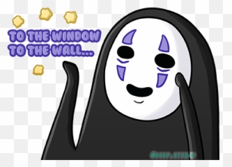 Download No Face Studio Ghibli Peeking - No Face Studio Ghiblo Emoji,Peeking Over The Wall Emoticon