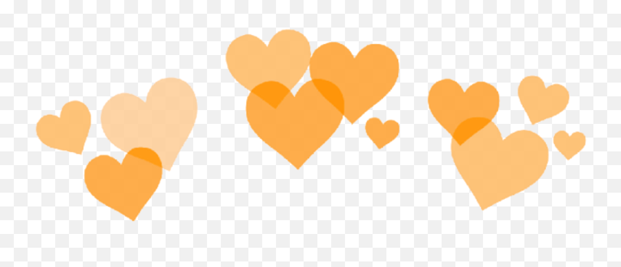 Orange Heart Hearts Crown Heartcrown Orange Aesthetic - Transparent Background Blue Hearts Clipart Emoji,Emojis Aesthetic Orange