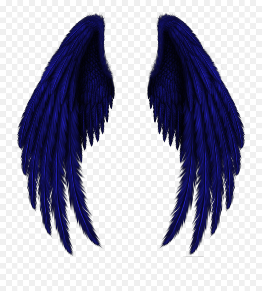 Darkblue Angel Wings Blue Sticker - Black And Blue Wings Angel Emoji,Blue Emotions