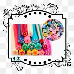 Flower Polymer Clay Cane Emoji,Kawaii Emoticon Pack