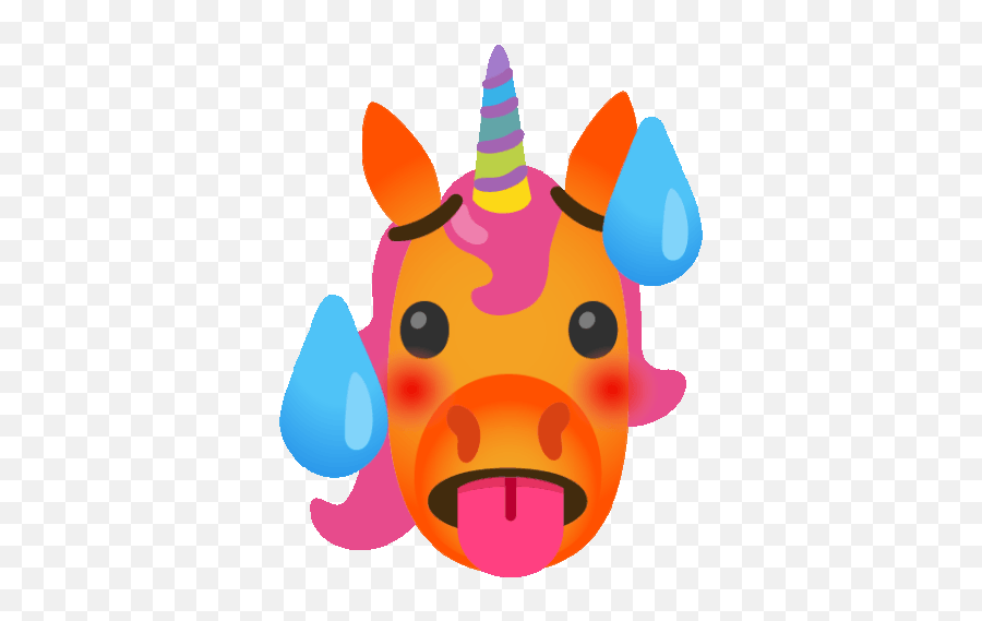 Unicorn Sweat Sticker - Unicorn Sweat Unicorn Sweat Emoji,Blue Sweating Emoji