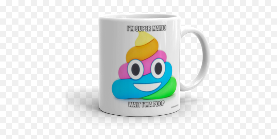 Im Super Mario Wait Ima Poop - Magic Mug Emoji,Mario Emoticon