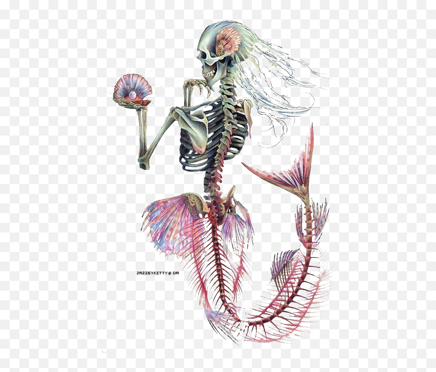 Tattoo Designs Tattoo Ideas Mermaid Skeleton Skeleton - Mermaid Skeleton Art Emoji,Emoji Tattoo