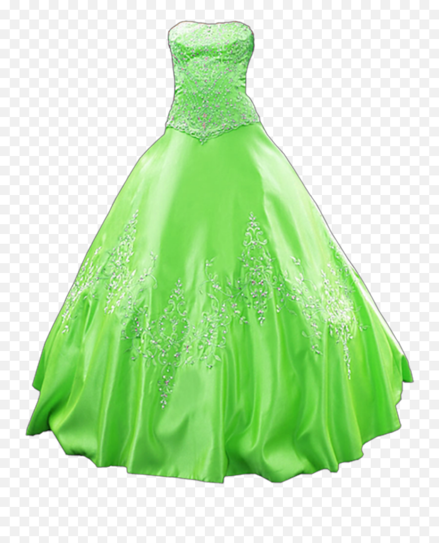 Ballgown Green Dress Gown Sticker - Floor Length Emoji,Emoji Gown