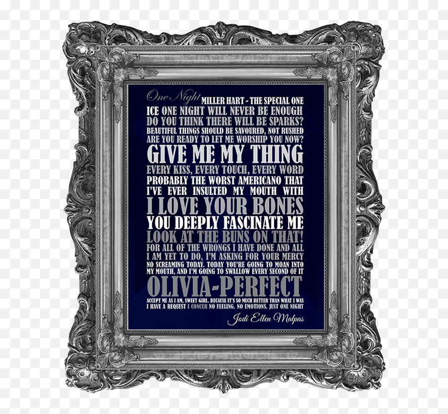 One Night Quote Print - Classic Frame Emoji,Quote On Emotions