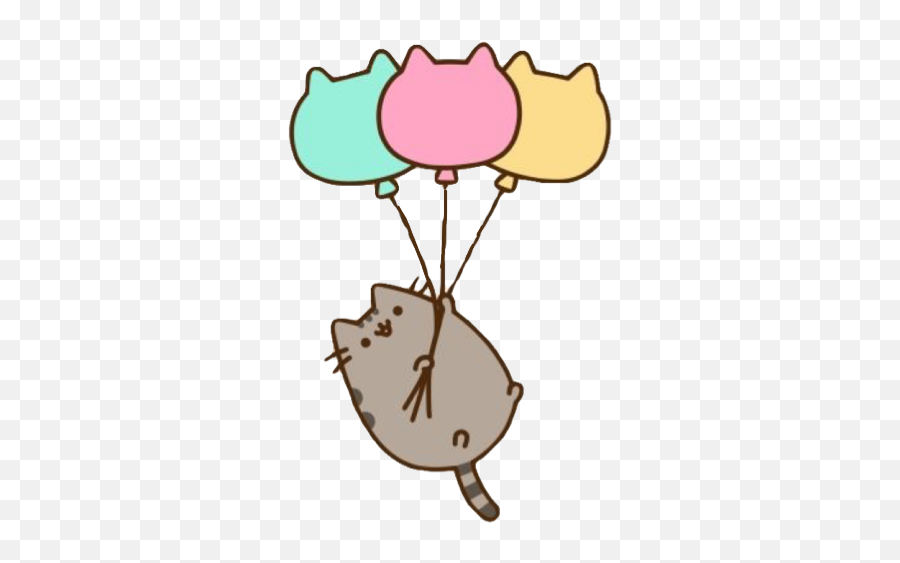 Pusheen Cat Balloons Balloon Sticker By Susi - Pusheen Cat With Balloons Emoji,Pusheen The Cat Emoji
