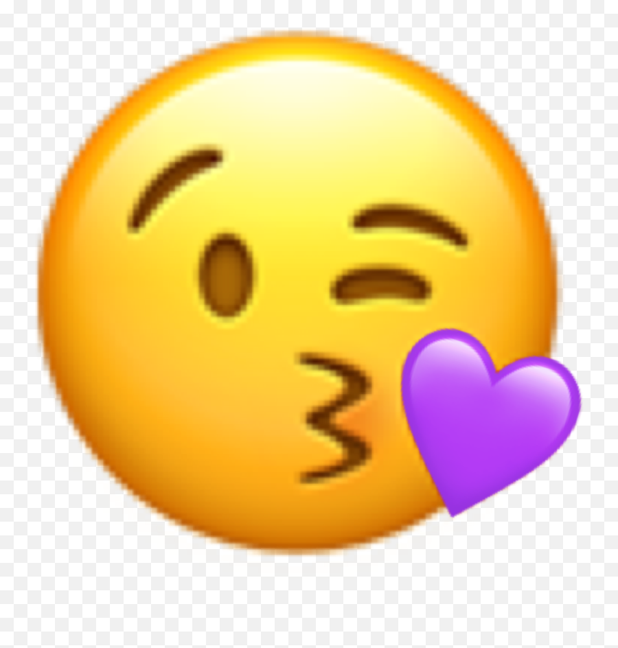 Emoji Heart Kiss Purpleheart Sticker By Lightwolf - Happy,Kiss Emoticon Twitter