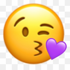 Emoji Heart Kiss Purpleheart Sticker By Lightwolf - Happy,Kiss Emoticon Twitter