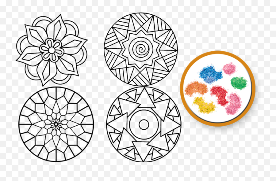 Toykraft Sand Art Kit Rangoli Mandala Sand Art Kit For Kids Sand Art Activity Art And Craft Gift Item For 6 Year Olds - Templates For Sand Art Emoji,Mandala Expressive Arts Wise Mind Emotion