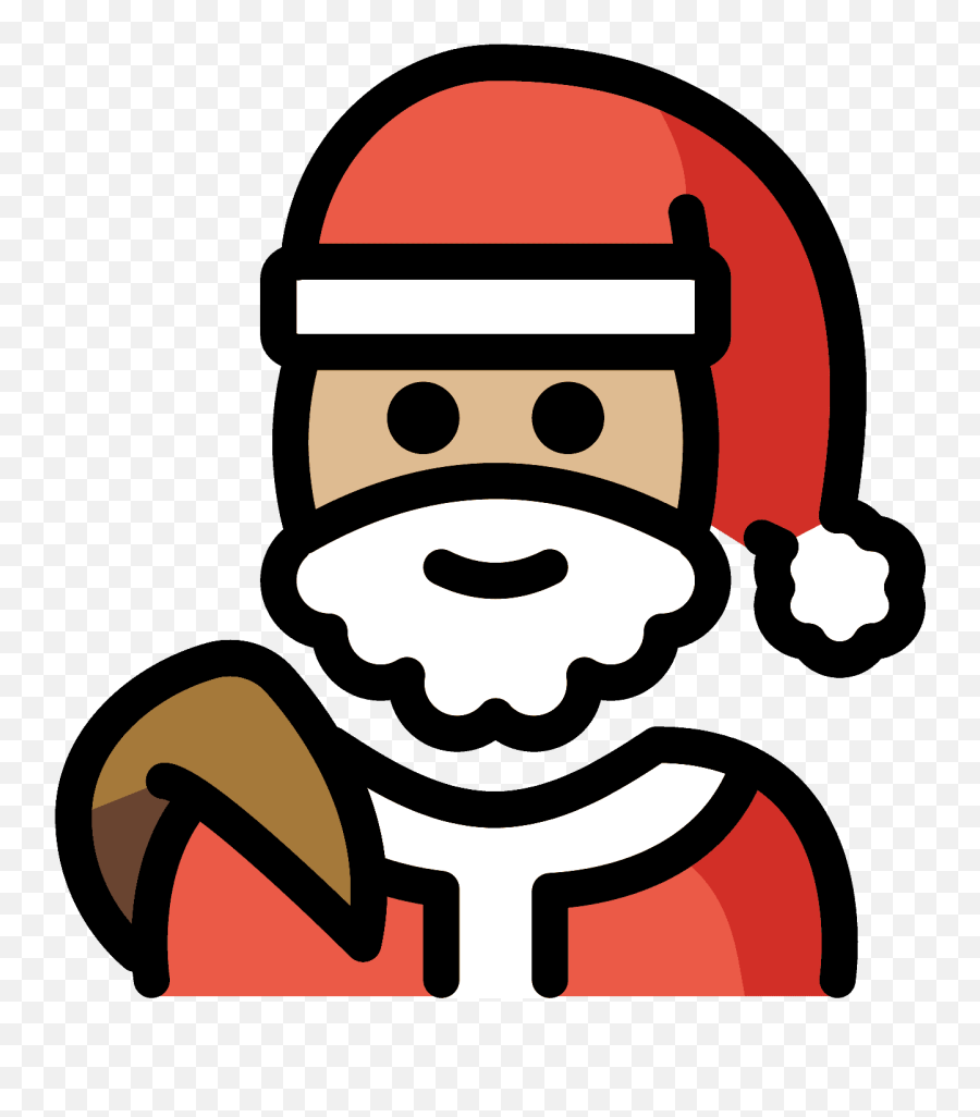 Santa Claus Emoji Clipart - Emoji,Beard Emoji Android