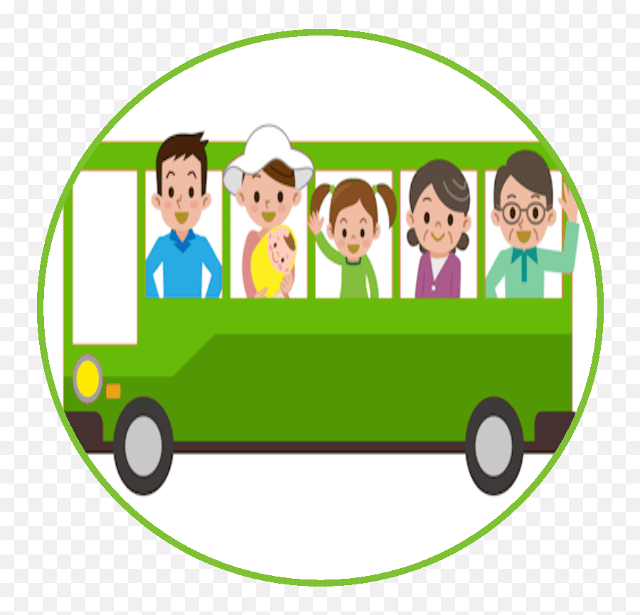 Bus Travel People Green Clipart - Full Size Clipart People On Bus Clip Art Emoji,Bus Emoji