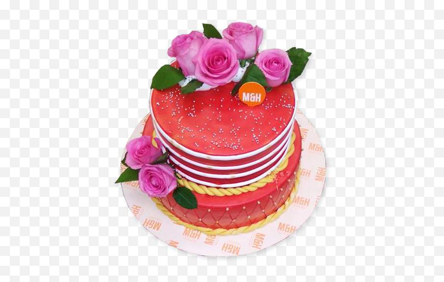 Pink Red Wedding Cake - Red Wedding Cake Emoji,Bakeries In Tampa, Emoji Cakes