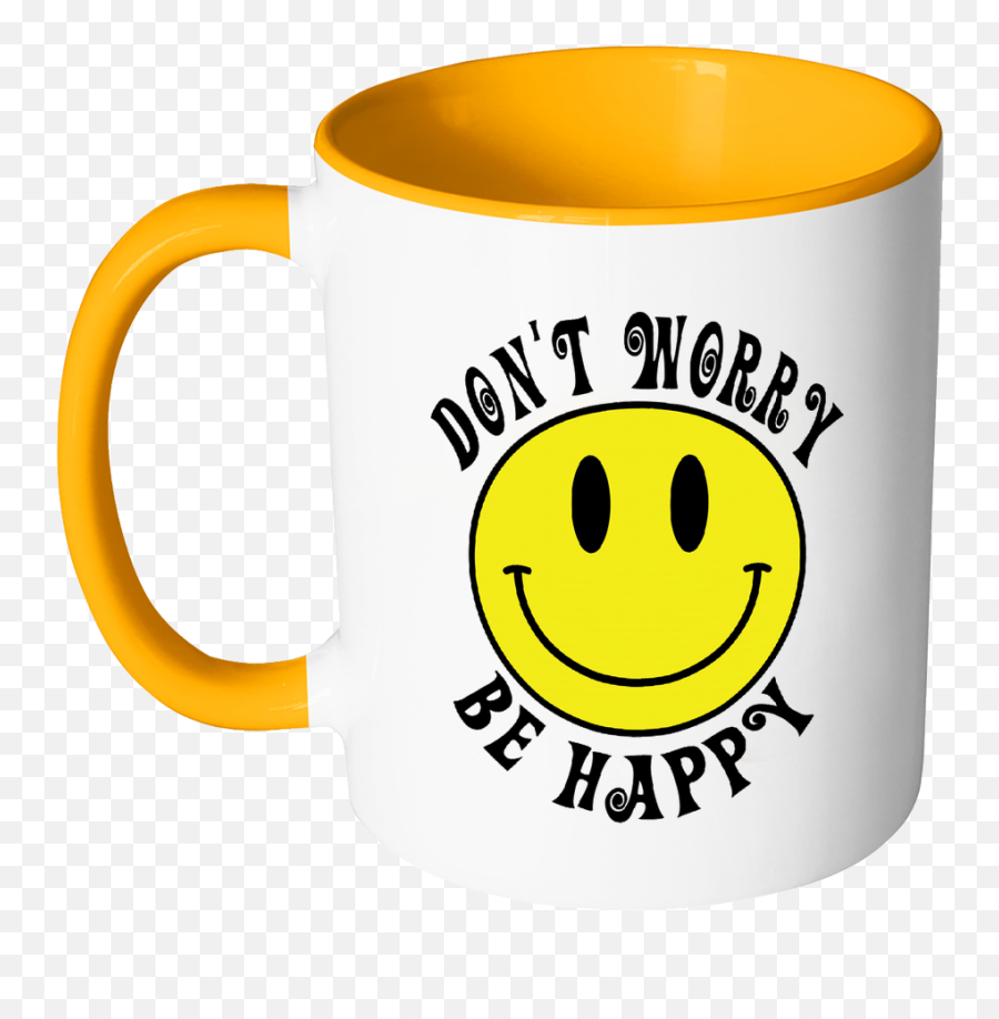 Happy Smiley Face Color Accent Coffee Mug Emoji,Dont Worry Be Happy Emoticon