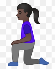 U200d Mulher Com Tom De Pele Escura Joelhos Emoji,Cara Emoticon Soldador
