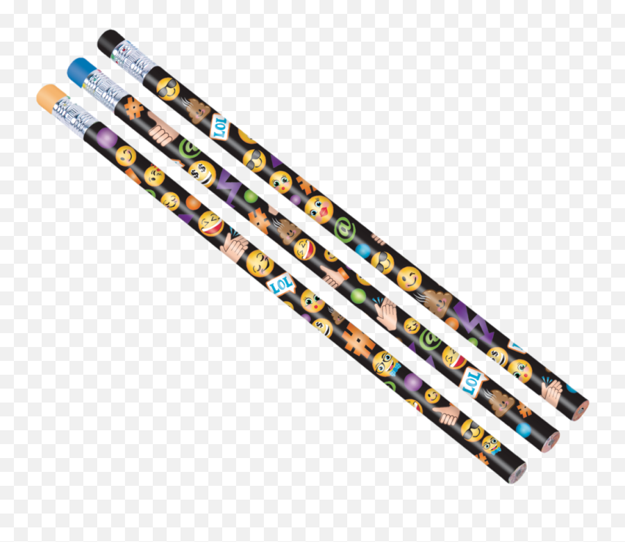 Smiley Emoji Pencils For Birthday Party Favours 12 - Pk,Birthday Party Emoji