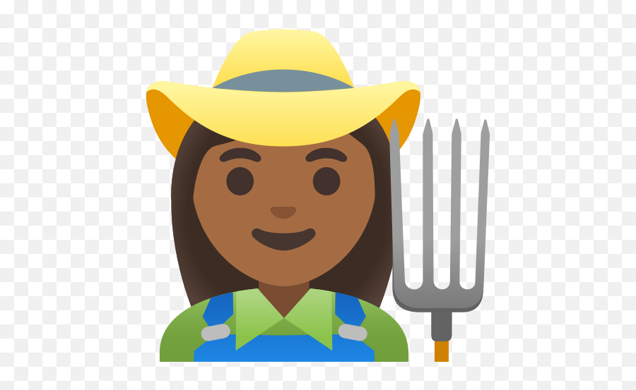 U200d Woman Farmer Medium - Dark Skin Tone Emoji Farmer Emoji,Sad Cowboy Emoji Copy And Paste