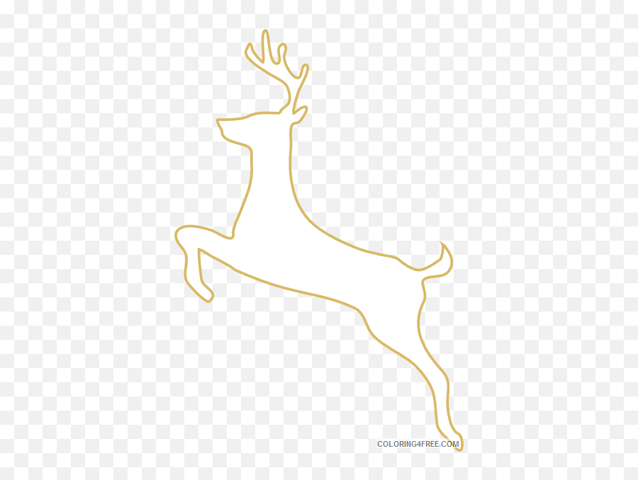 Deer Outline Coloring Pages 32 Deer Outline Free Cliparts - Reindeer Silhouette Coloring Page Emoji,John Deere Emoji