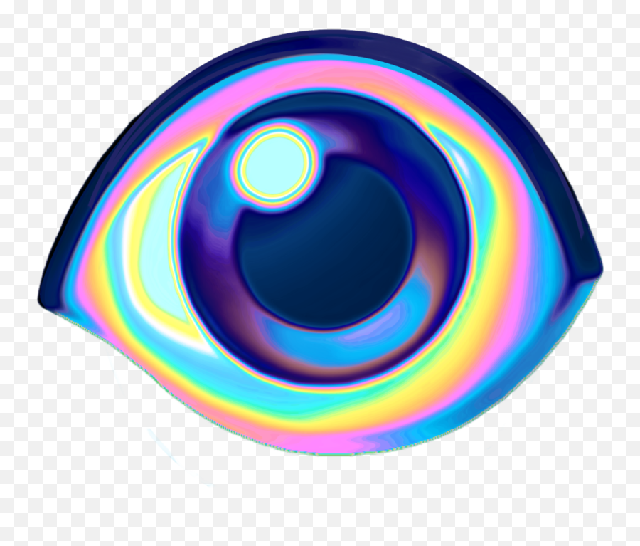 Eye Emoji Holographic Sticker - Color Gradient,Blue Eye Emoji