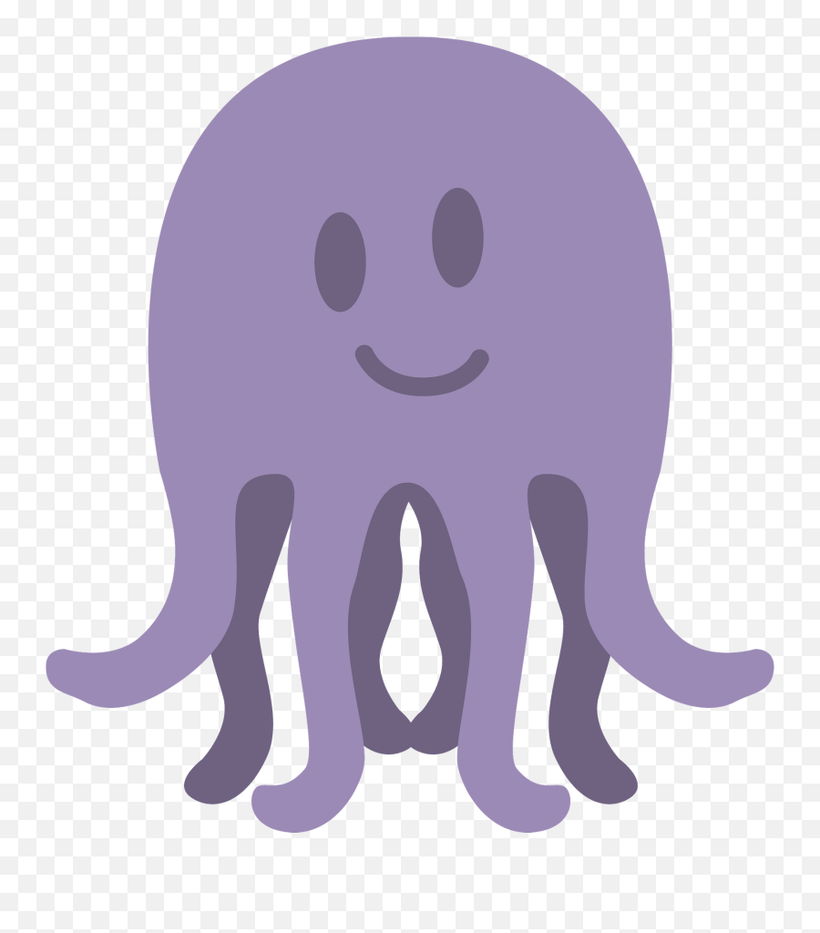 Smiling Purple Octopus Clipart - Octopus Smiling Emoji,Purple Octopus Emoji
