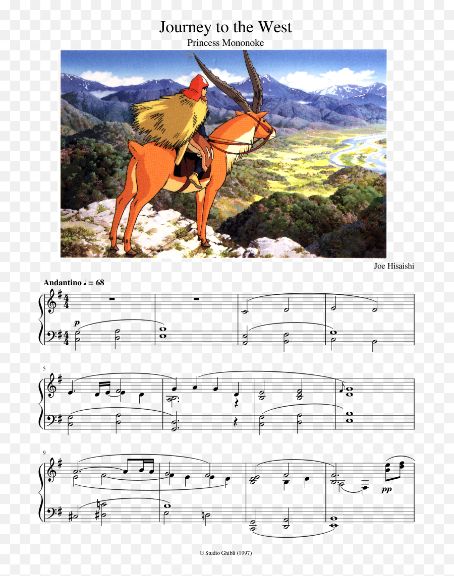 Princess Mononoke Journey To The West Sheet Music For - Joe Hisaishi The Journey To The West Emoji,I Second That Emotion Sheet Music Free For Piano, Guitar