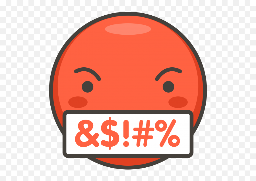 Download Hd Face With Symbols On Mouth - Bad Symbols Emoji,Emoji Symbols
