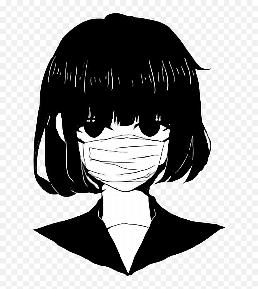 Anime Edgy Blackandwhite Black White Aesthetic Art Free - Aesthetic Black And White Anime Pfp Emoji,Face Emotions Refrences